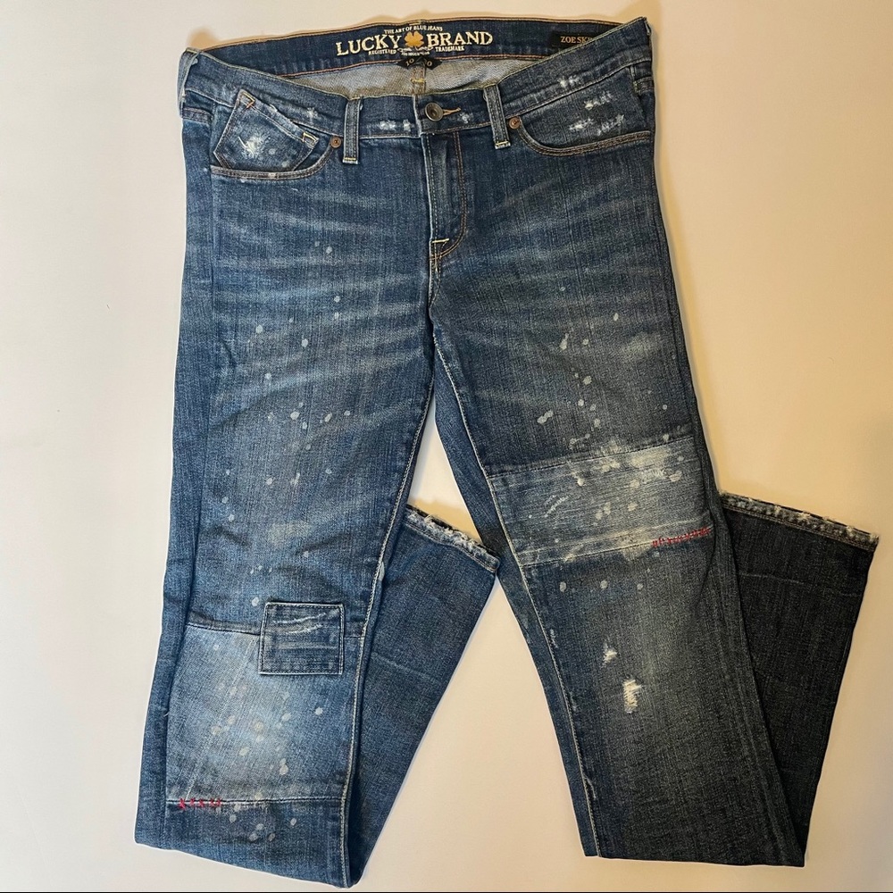Lucky Brand Skinny Distressed Patchwork Jeans
